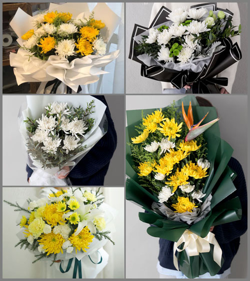 山东莱芜莱城区苗山镇灰堆村白事花束代送